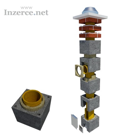 Komín - kompletní díly na stavbu